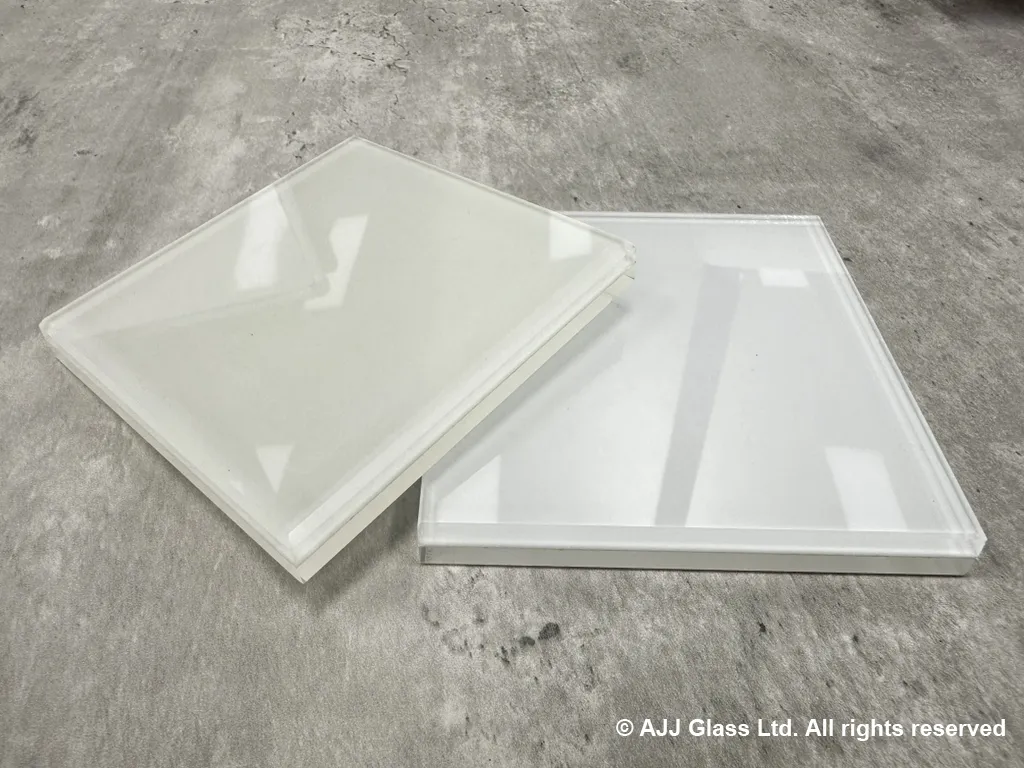 white translucent laminated glass