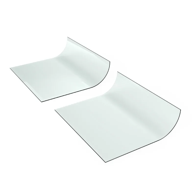 Curved tempered glass with flat tangents