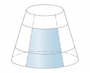 Conical bent tempered glass